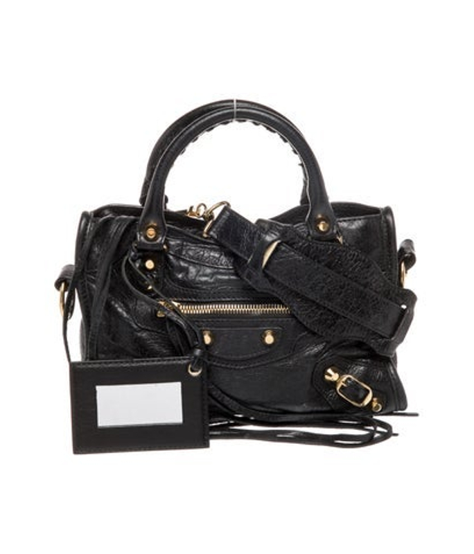 Balenciaga Leather Motocross Classic Mini City Bag Mini