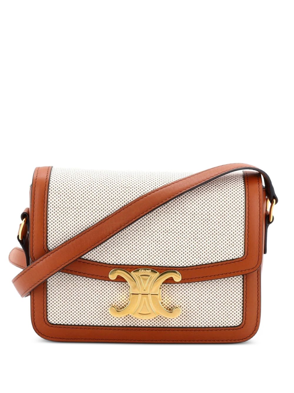 Triomphe Shoulder Bag Canvas with Leather Teen crossbody bag