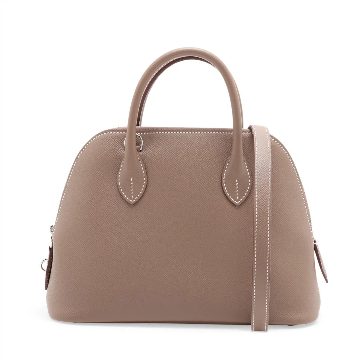 Hermès Bolide 1923 25 Veau Epsom Etoupe Silver Metal Fittings