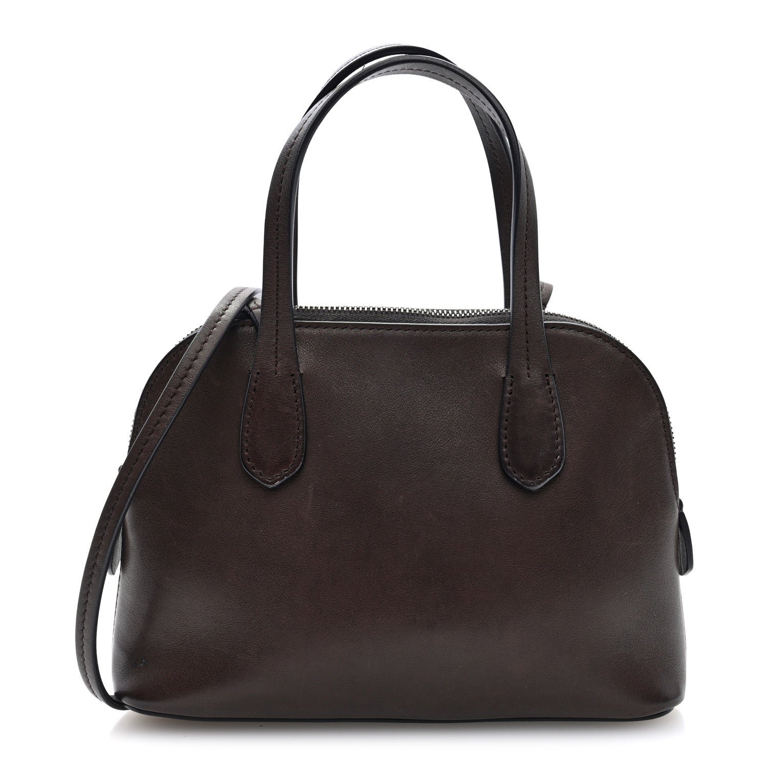 The Row Polished Saddle Calfskin Ingrid Shoulder Bag Hippo Grey