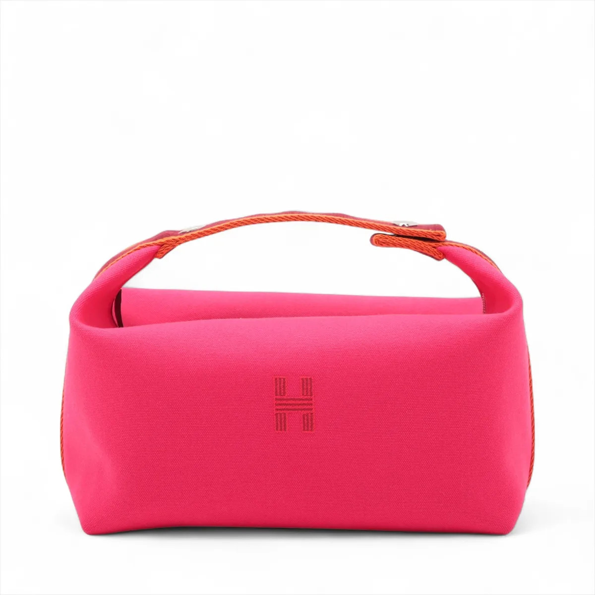 Hermès Brid A Black GM canvas Pink Silver Metal Fittings