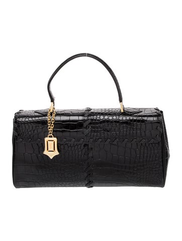 Saint Laurent Embossed Leather Top Handle Bag