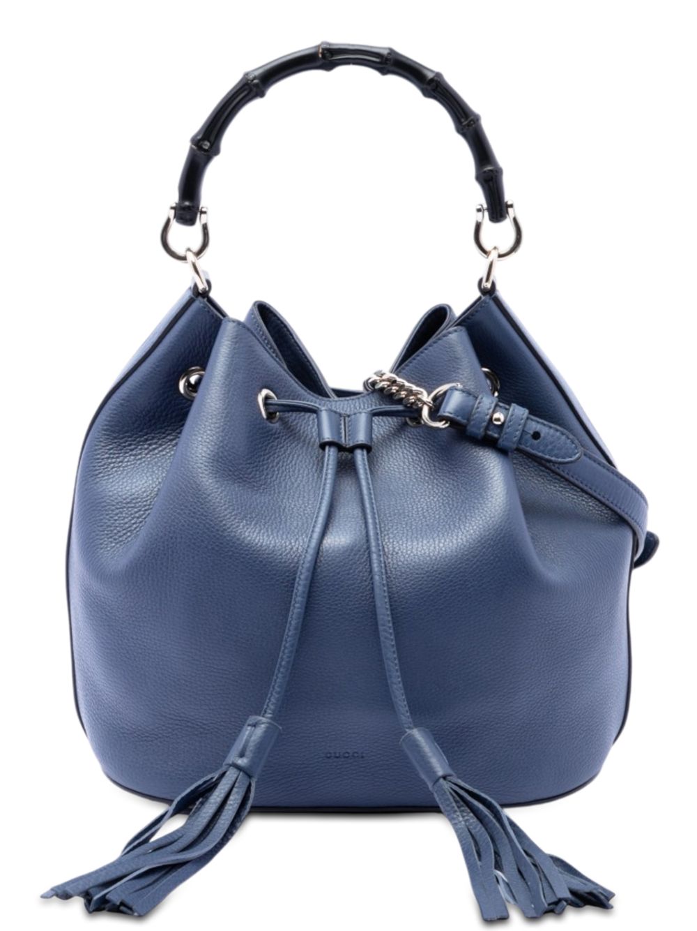 2016-2026 Pebbled Calfskin Miss Bamboo Tassel bucket bag
