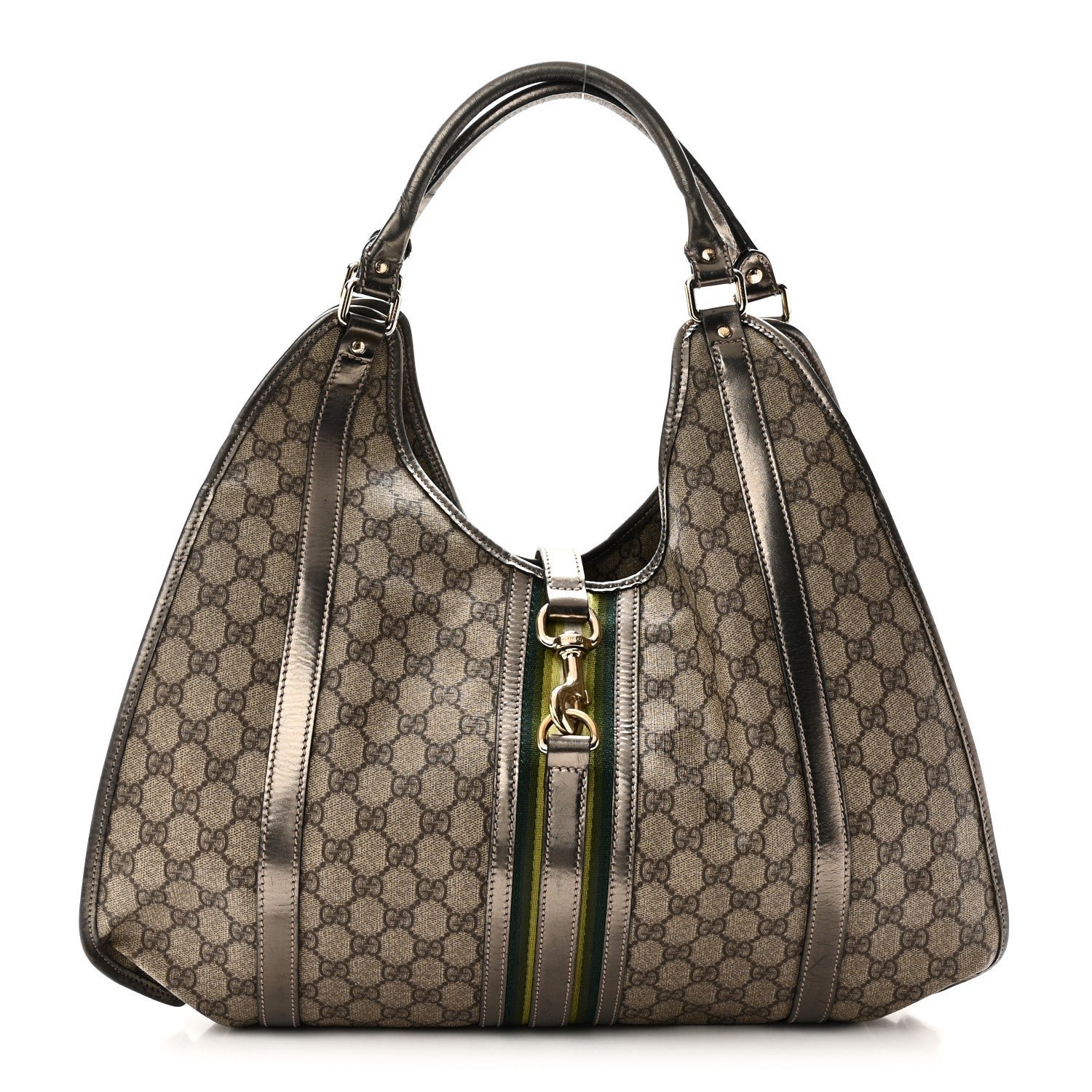Gucci GG Plus Monogram Web Large Joy Shoulder Bag Metallic