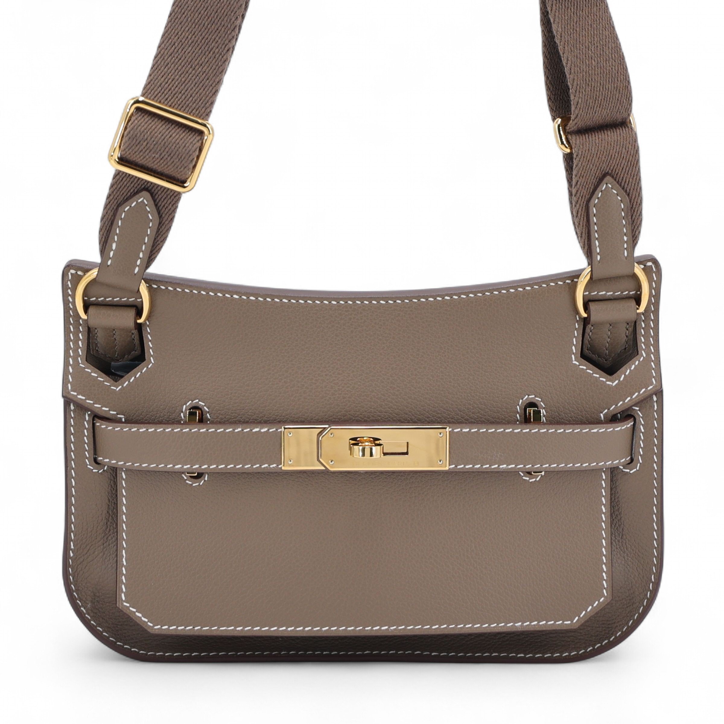 Excellent ( Rank SA ) HERMÈS Jypsiere Mini Etoupe (18) Evercolor Gold hardware U (2022)