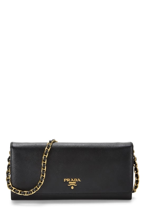 Black Saffiano Leather Wallet On Chain (WOC)