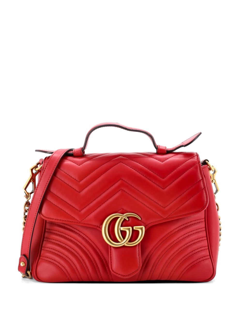 GG Marmont Top Handle Flap Bag Matelasse Leather Small satchel