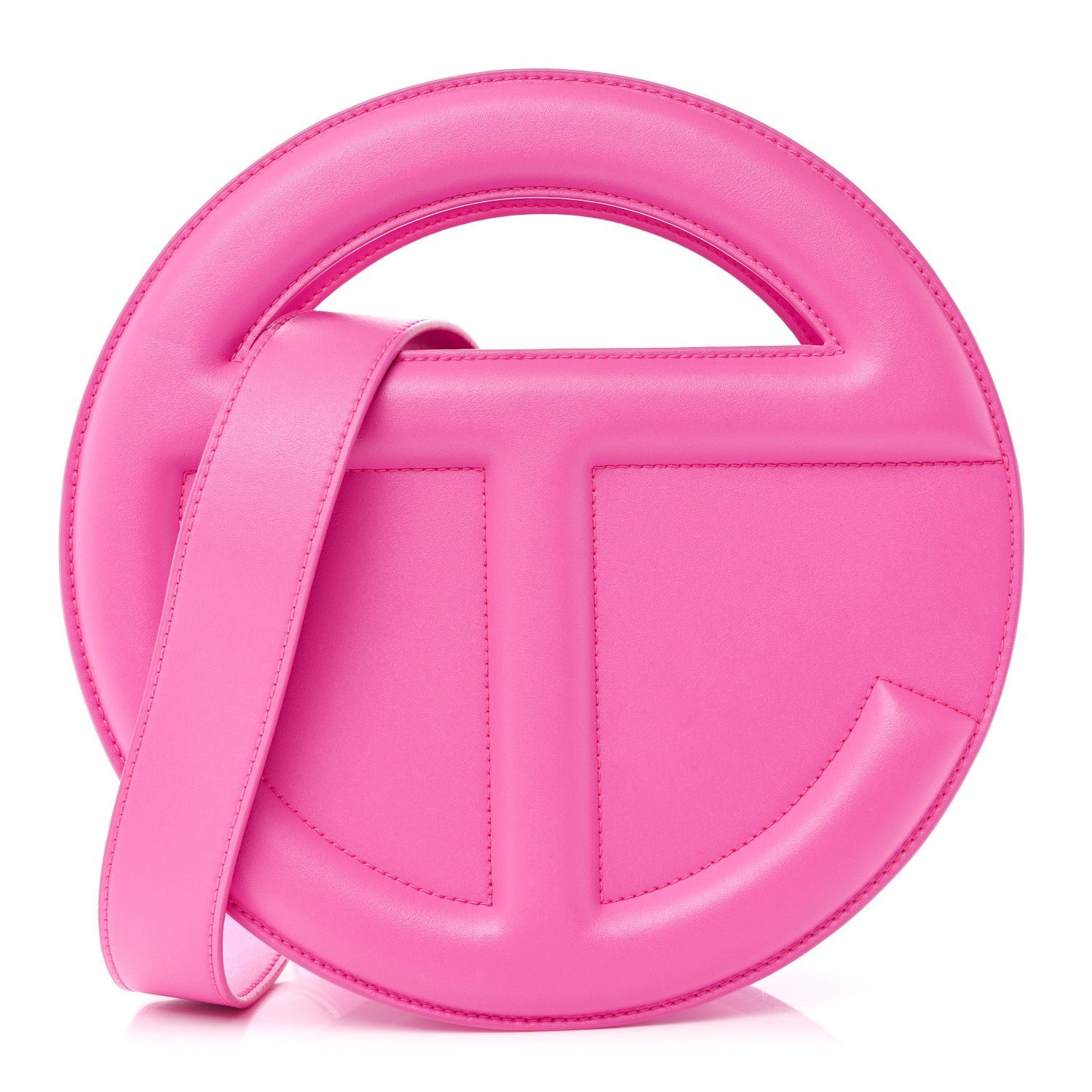 Telfar Telfar Vegan Leather Round Circle Bag Azalea