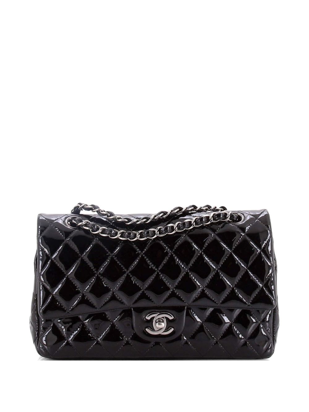 Classic Double Flap Bag Quilted Patent Medium shoulder bag