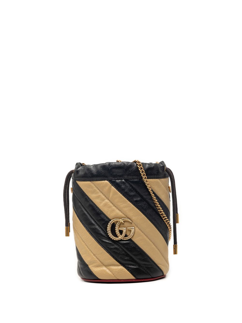 2016-2026 Mini GG Marmont Matelasse Diagonal Leather Torchon bucket bag