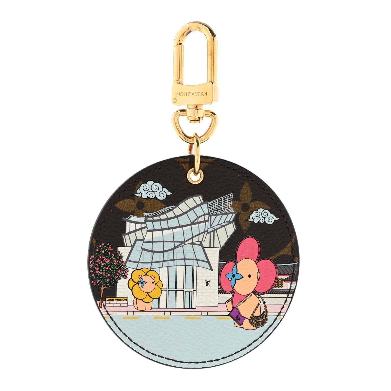 Louis Vuitton Monogram 2022 Christmas Animation Seoul Bag Charm Key Ring Light Pink