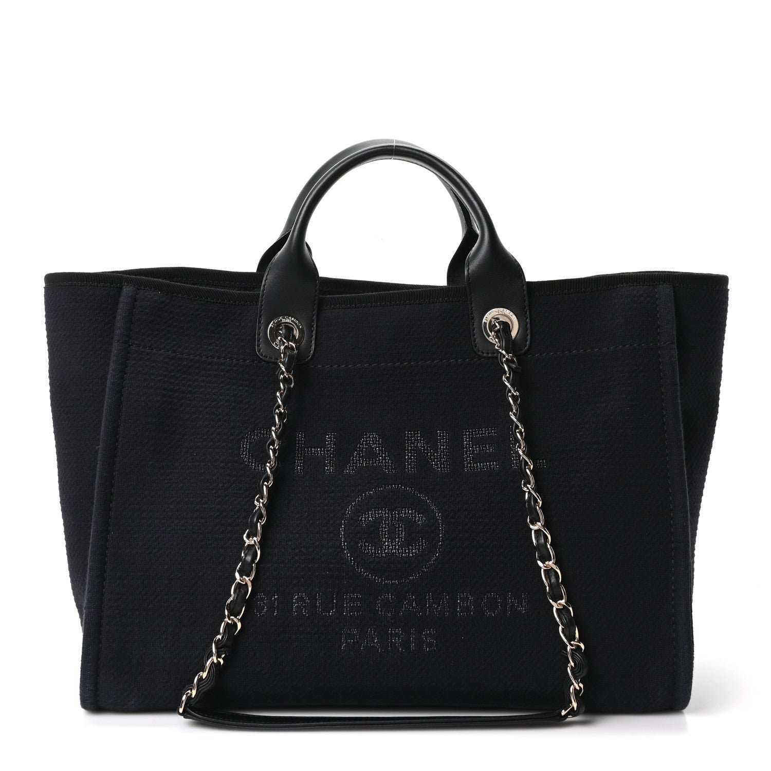 Chanel Mixed Fibers Medium Deauville Tote Black