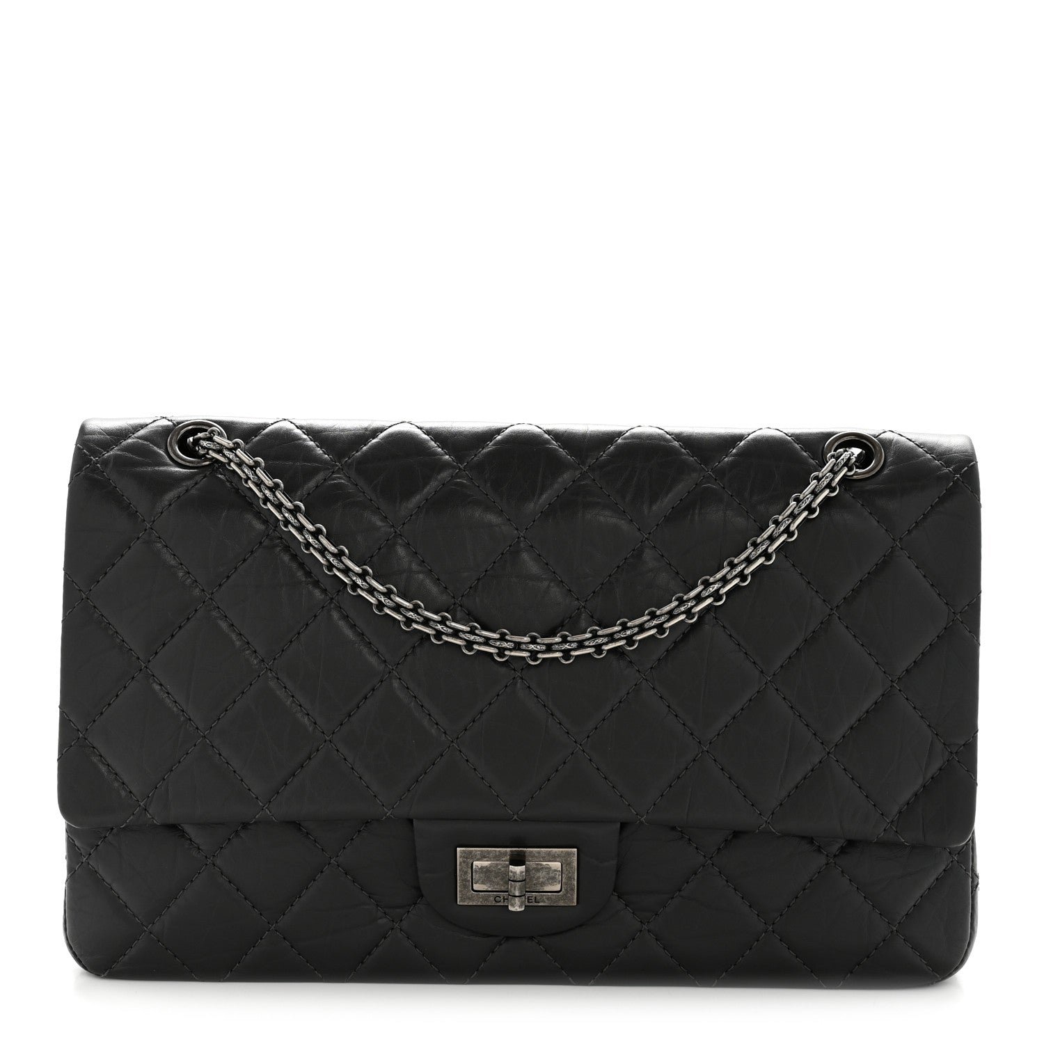 Chanel Aged Calfskin Quilted 2.55 Reissue 227 Flap Dark Grey