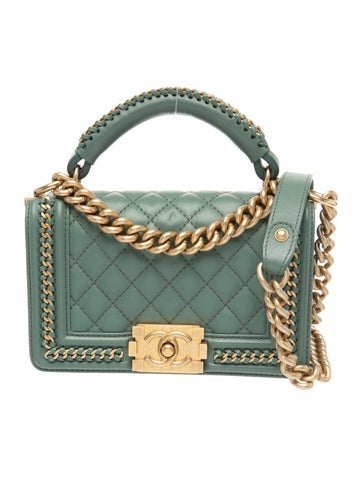 Small Chain Around Top Handle Boy Bag