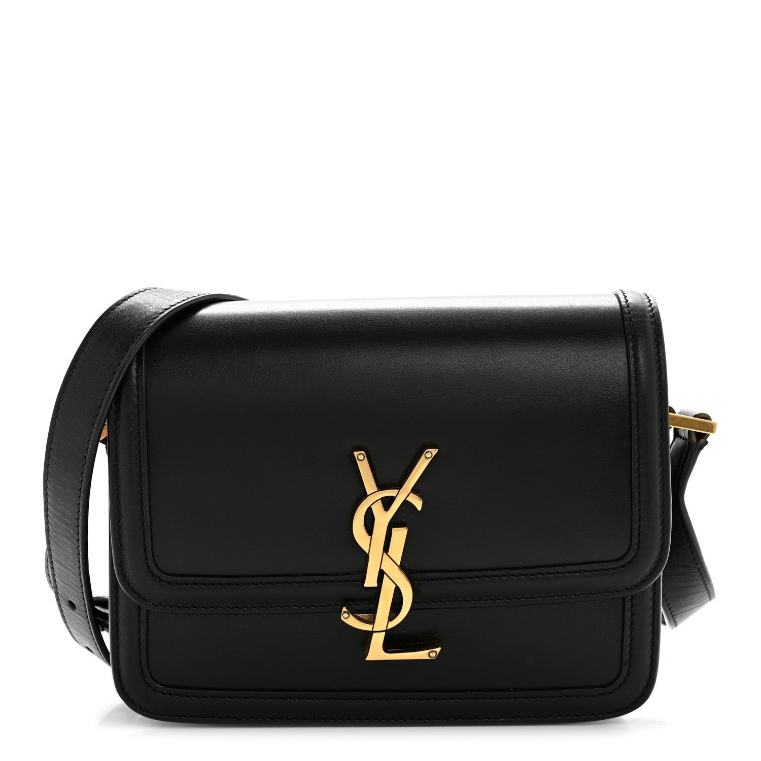 Saint Laurent Smooth Calfskin Small Solferino Satchel Black
