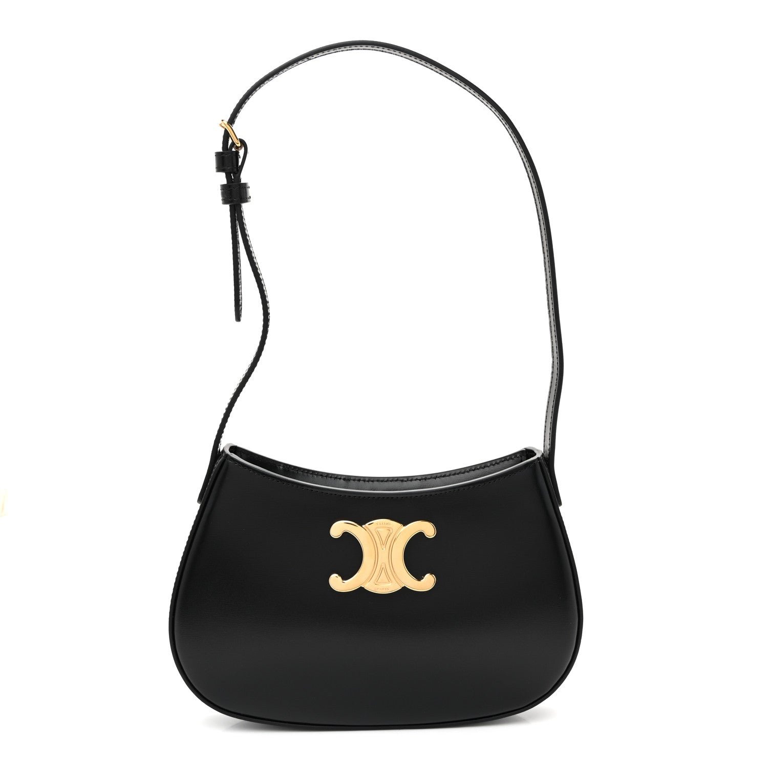 Patent Calfskin Medium Tilly Triomphe Shoulder Bag Black