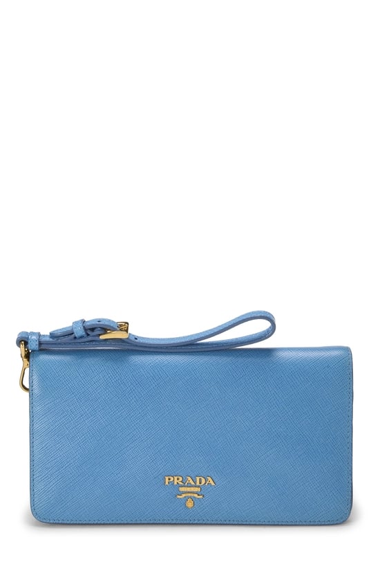 Blue Saffiano Leather Wallet On Chain (WOC)
