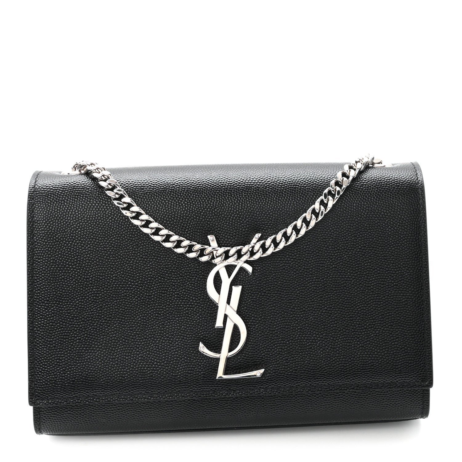 Saint Laurent Grain De Poudre Small Monogram Kate Satchel Black