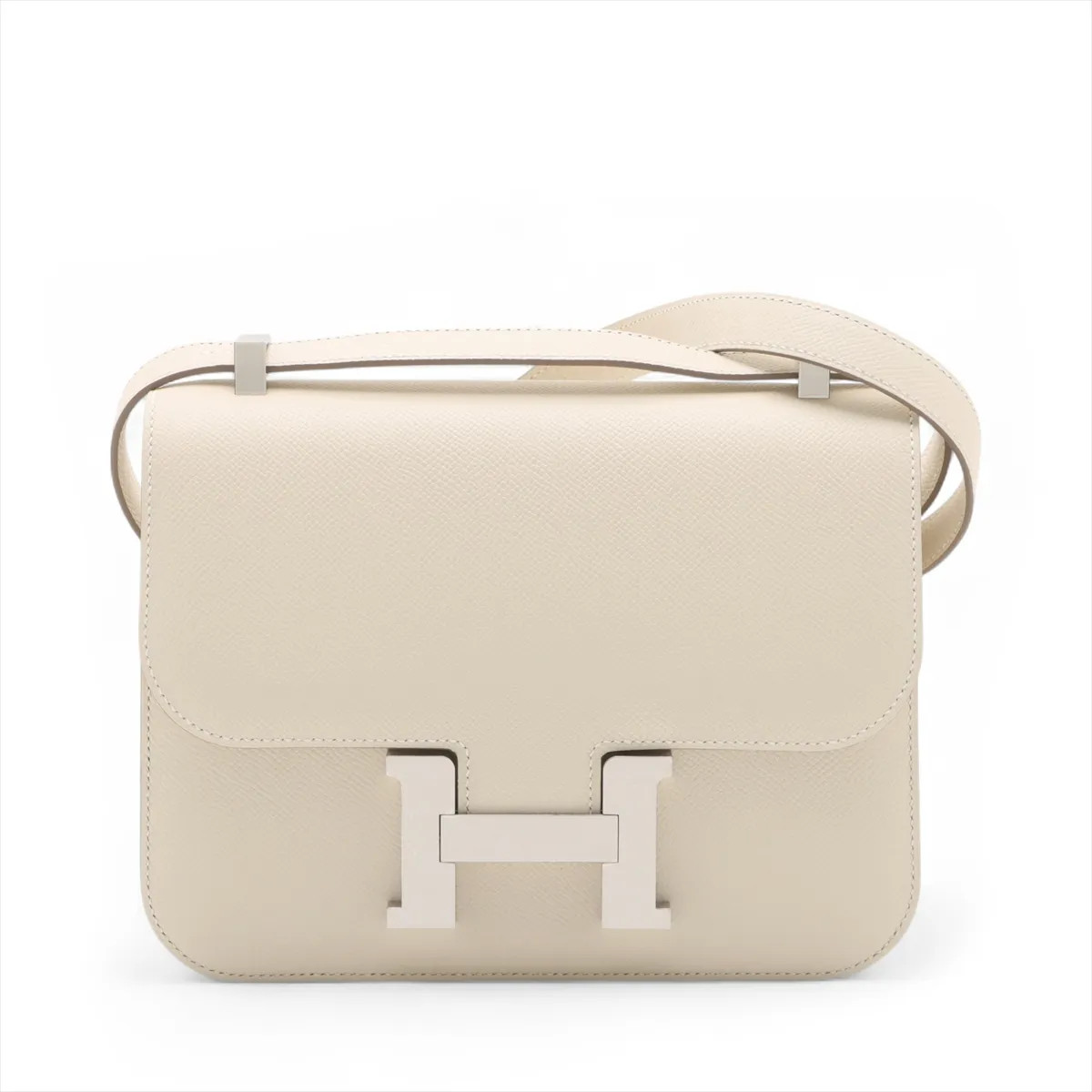 Hermès Constance 24 Miroir Veau Epsom Craie Silver Metal Fittings