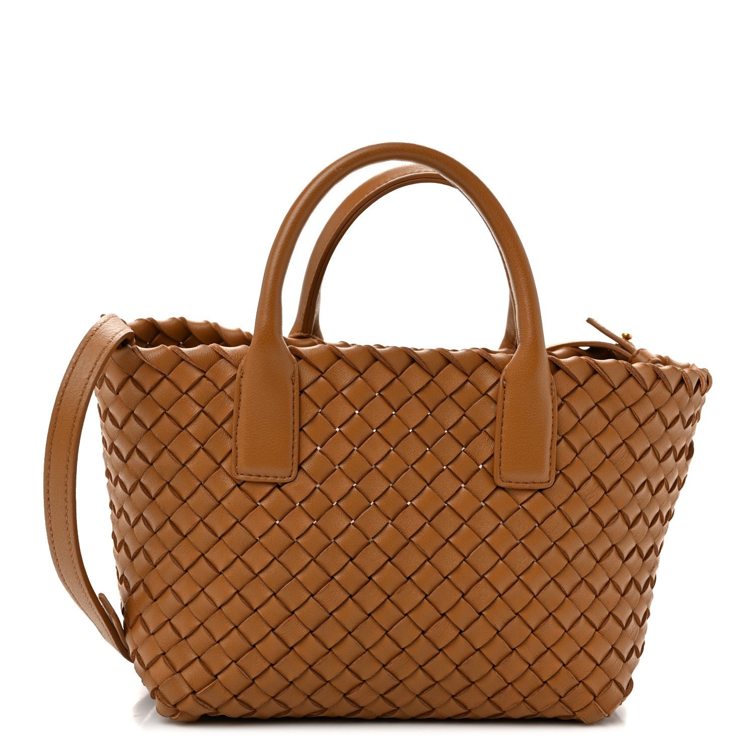Bottega Veneta Nappa Intrecciato Mini Cabat Caramel