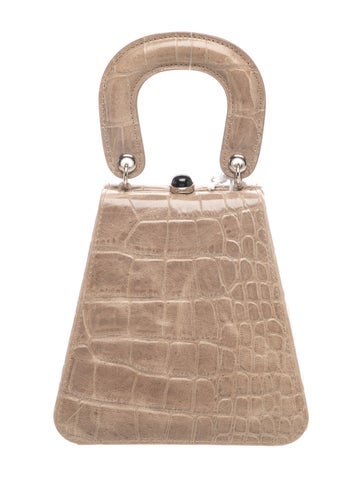 Embossed Leather Top Handle Bag