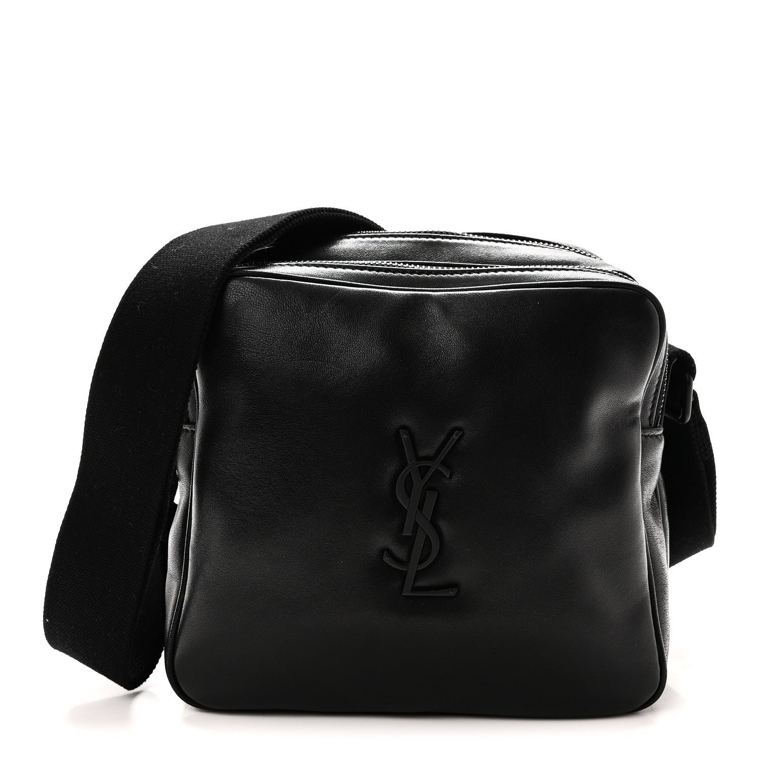 Saint Laurent Lambskin Monogram Niki Cube Camera Bag Black