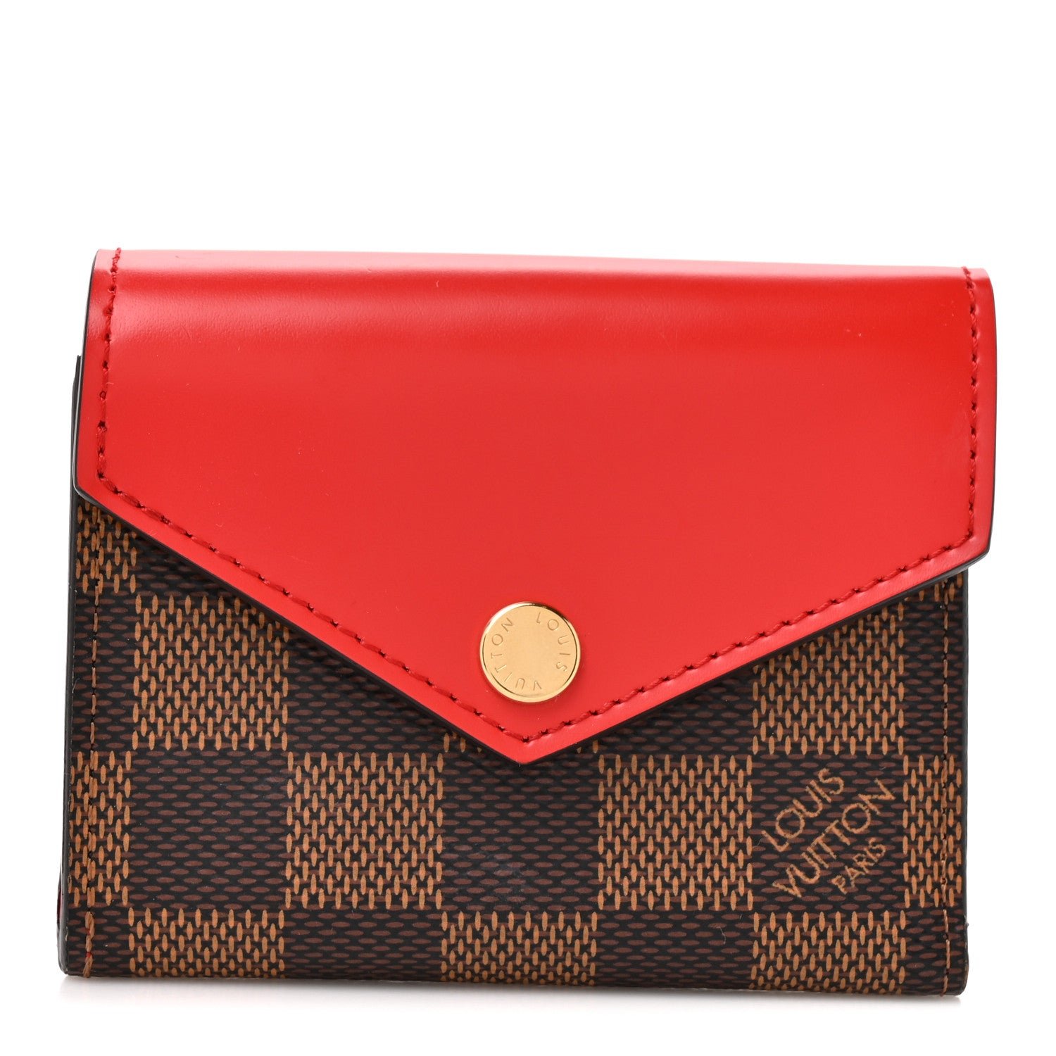 Louis Vuitton Damier Ebene Zoe Wallet Coquelicot