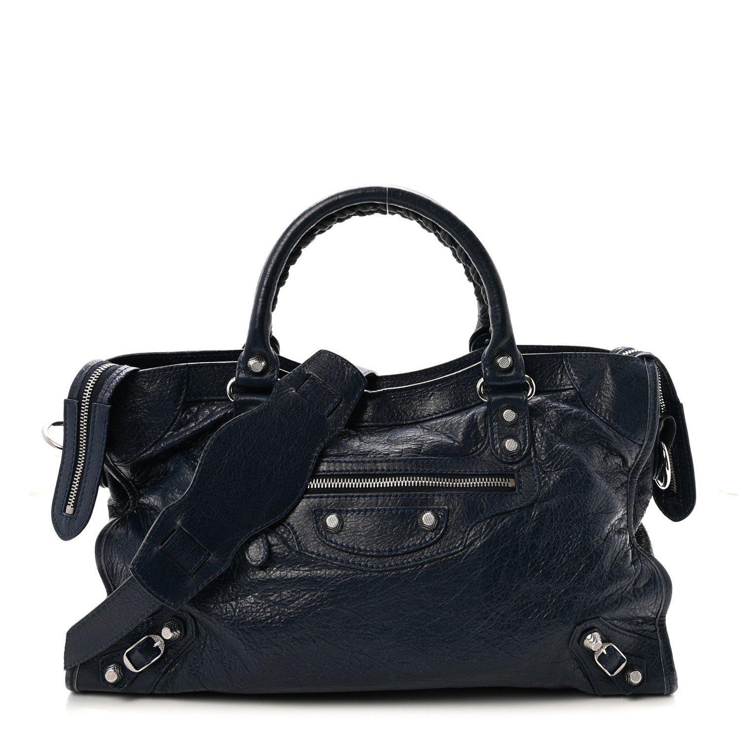 Balenciaga Agneau Giant 12 Silver Hardware City Bleu Obscur