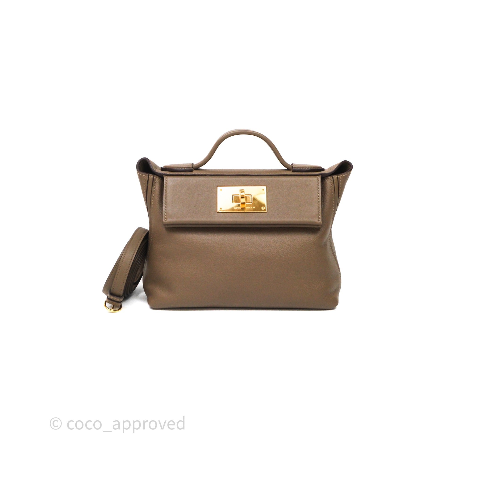 Hermès 24/24 21 Mini Etoupe 18 Evercolor/Swift Gold Hardware