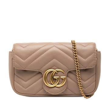 Leather GG Marmont Matelasse Flap Crossbody Mini