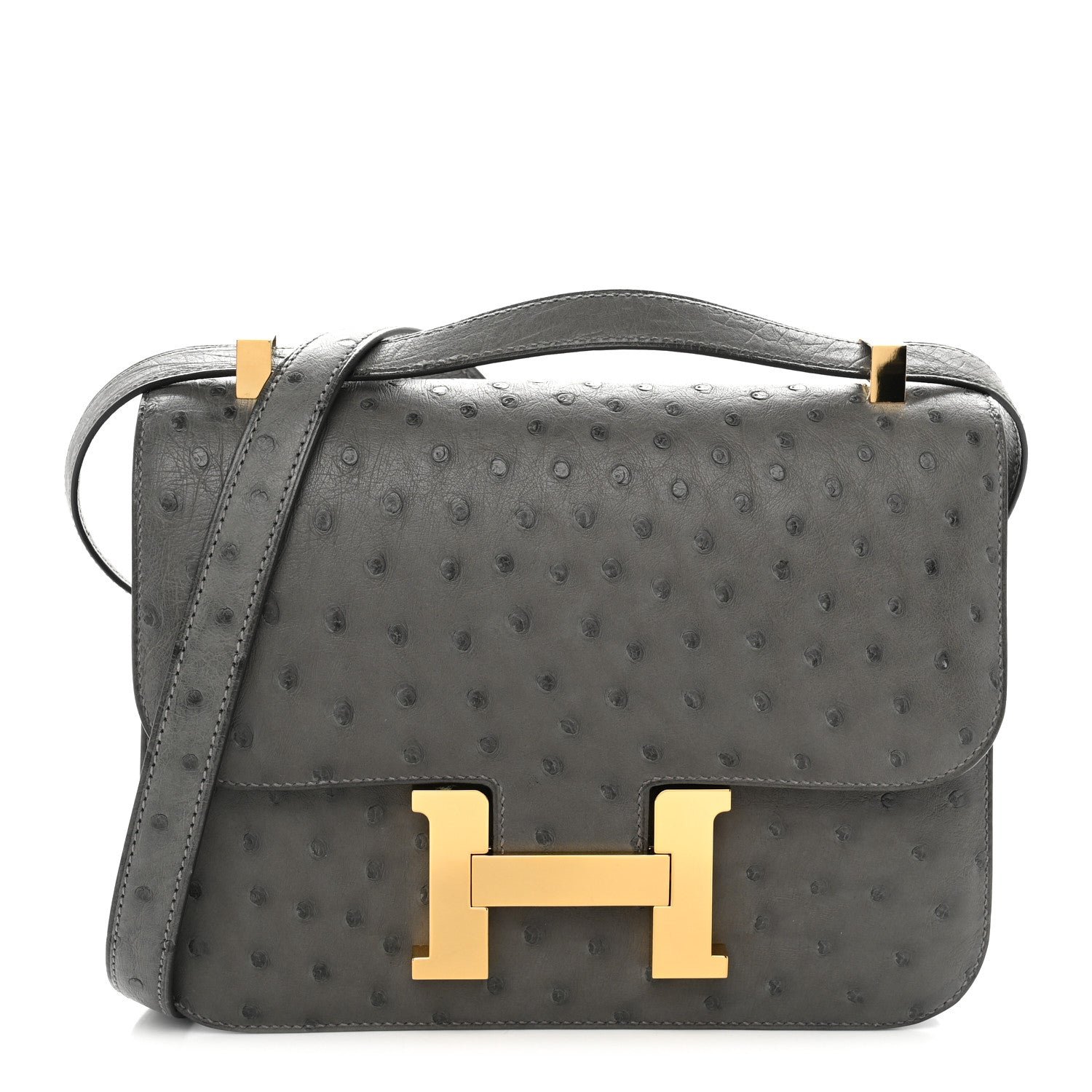 Hermes Ostrich Constance 1-24 Gris Meyer