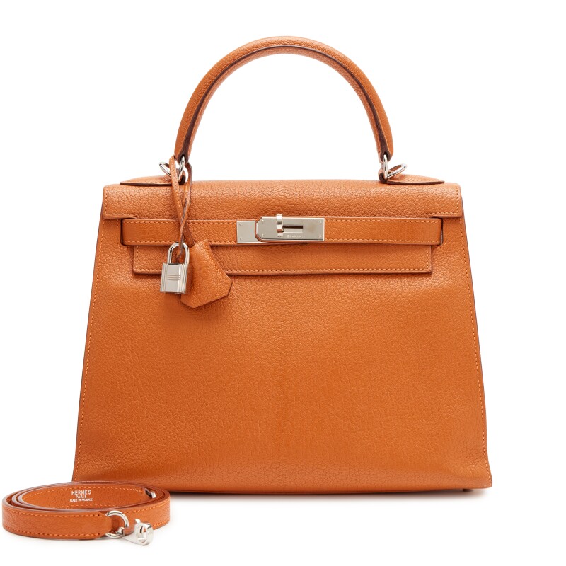 Hermes Potiron Chèvre de Coromandel Sellier Kelly 28 Palladium Hardware, 2006