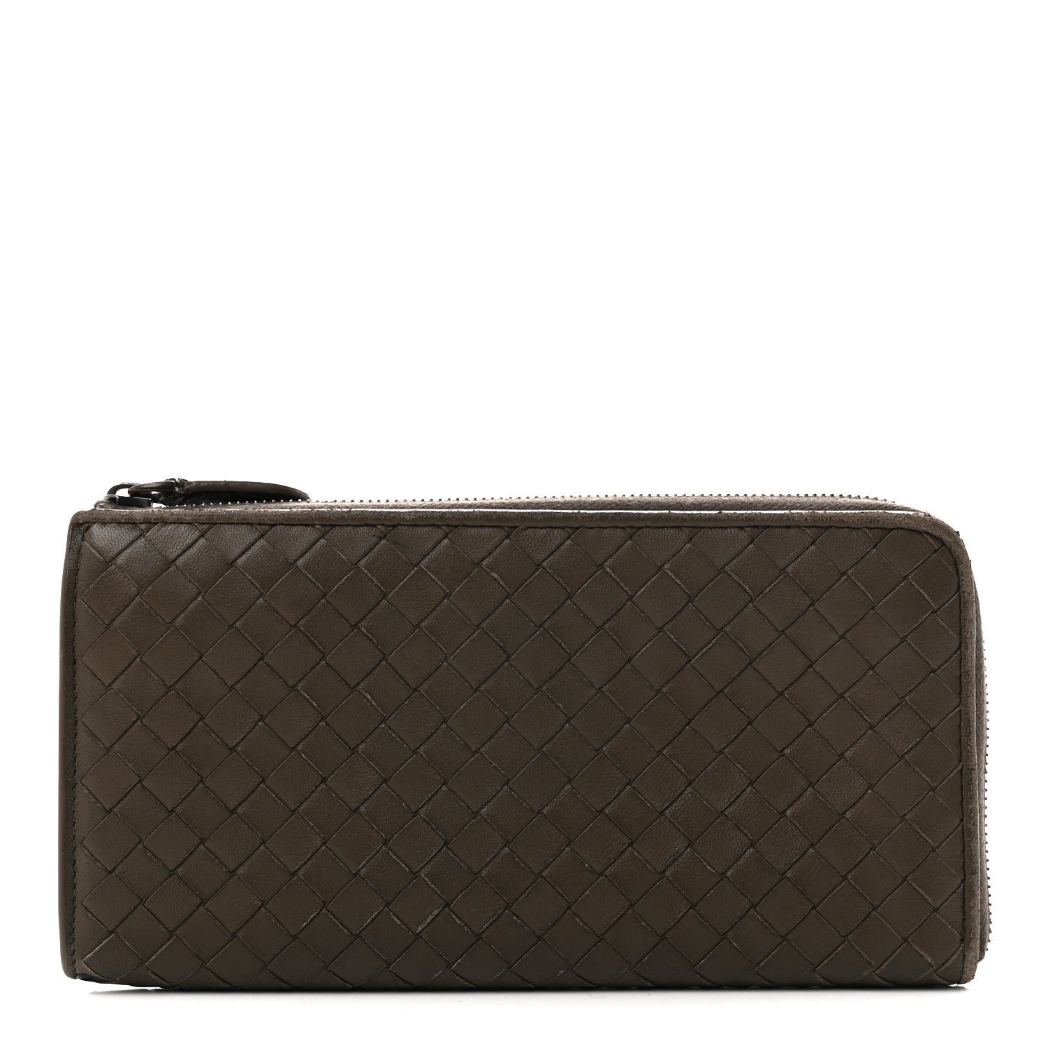 Bottega Veneta Nappa Intrecciato Zip Around Wallet Mud