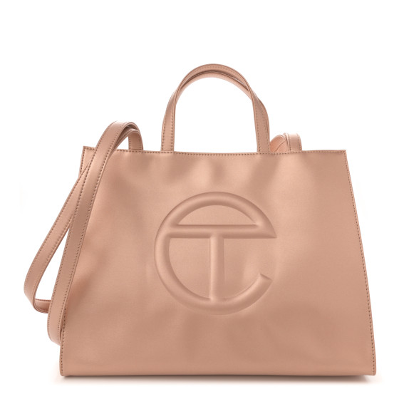 Telfar Metallic Vegan Leather Medium Shopping Bag Copper