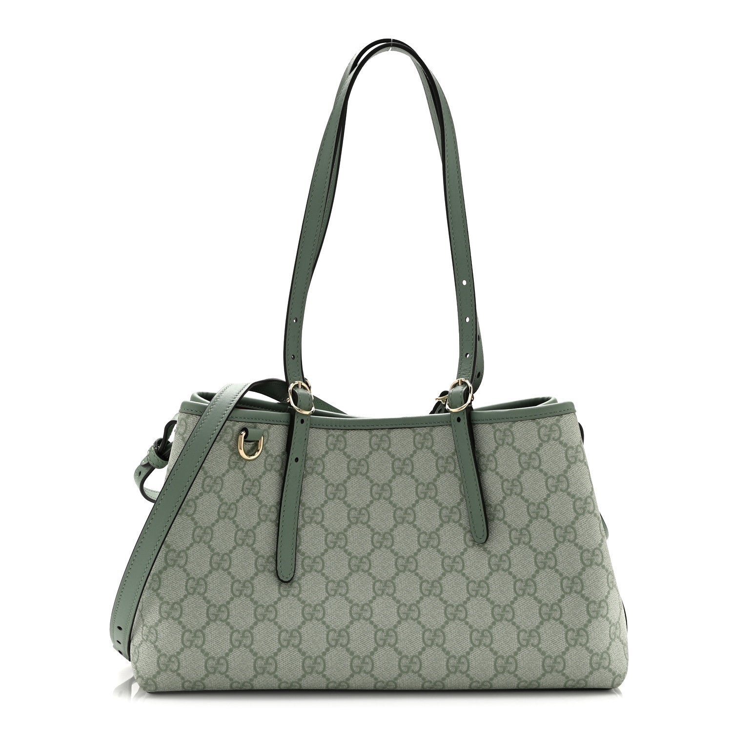 Gucci GG Supreme Monogram Emblem Medium Tote Bag Sage Green