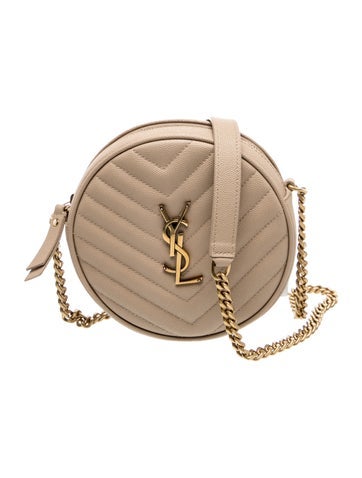 Quilted Vinyle Round Crossbody Bag