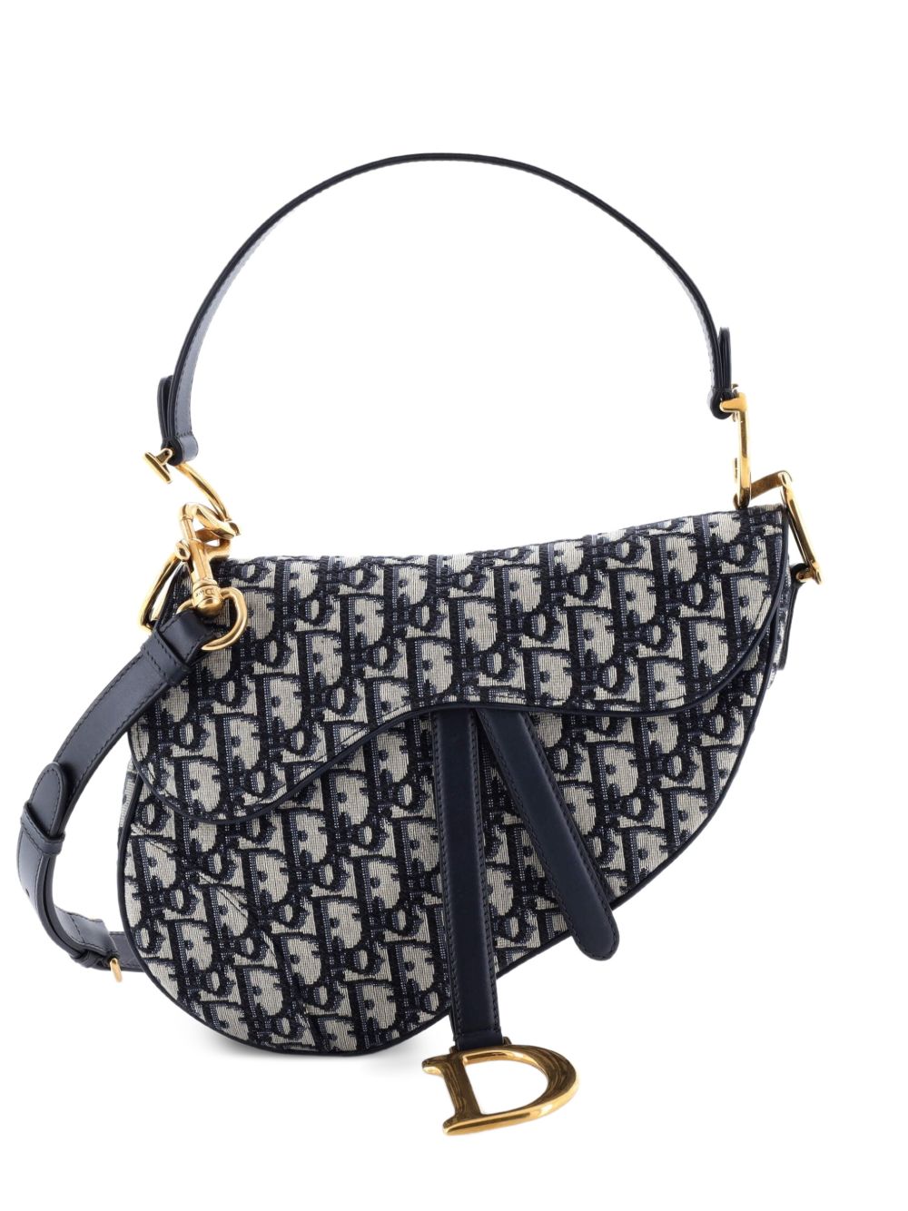 Dior Saddle Handbag with Strap Oblique Canvas Medium shoulder bag