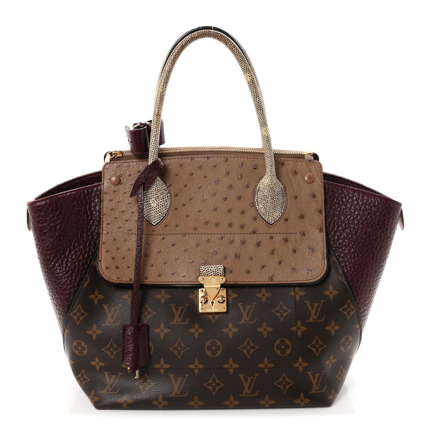 Louis Vuitton Ostrich Lizard Majestueux Tote MM Bordeaux