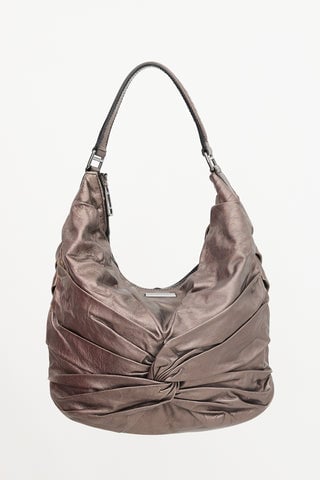 Metallic Leather Maggie Knot Bag
