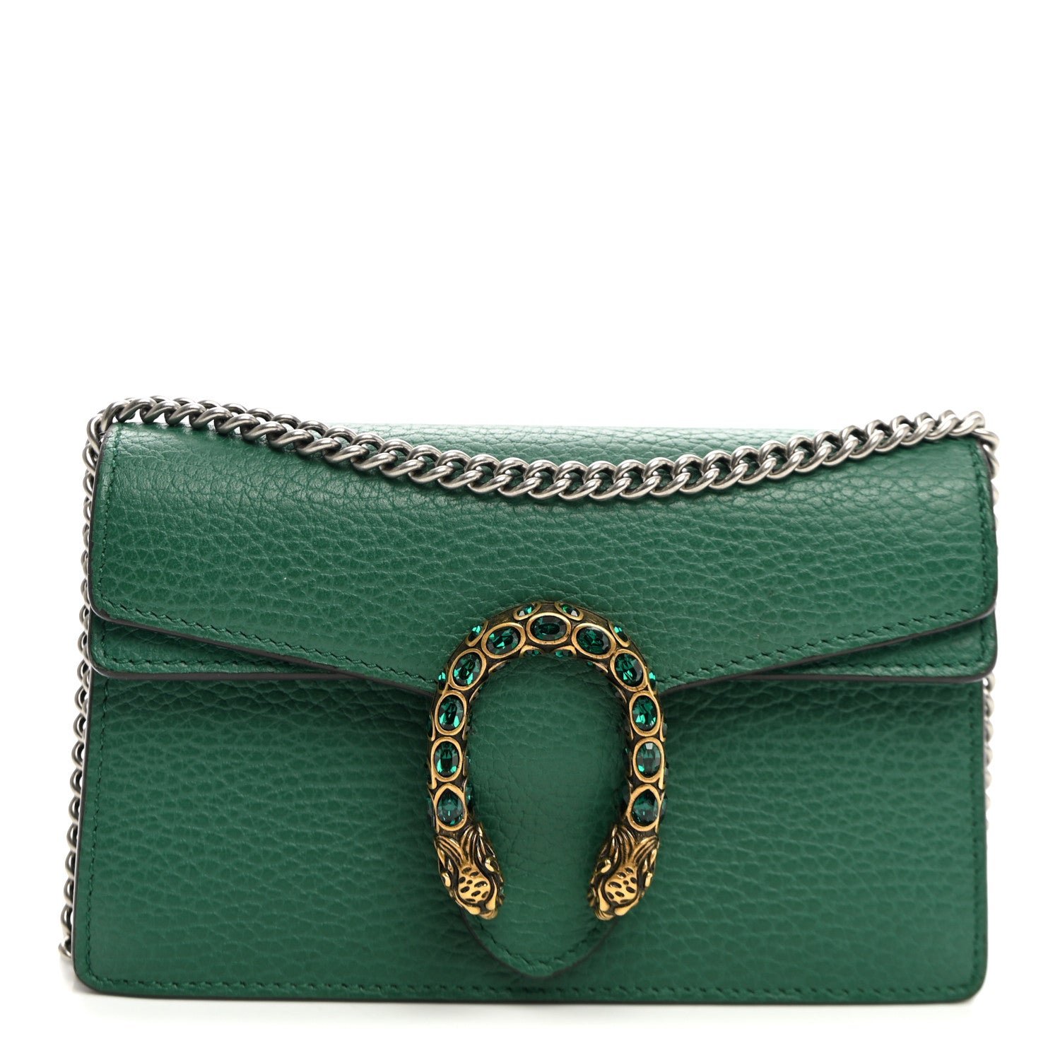 Gucci Calfskin Super Mini Dionysus Shoulder Bag Emerald