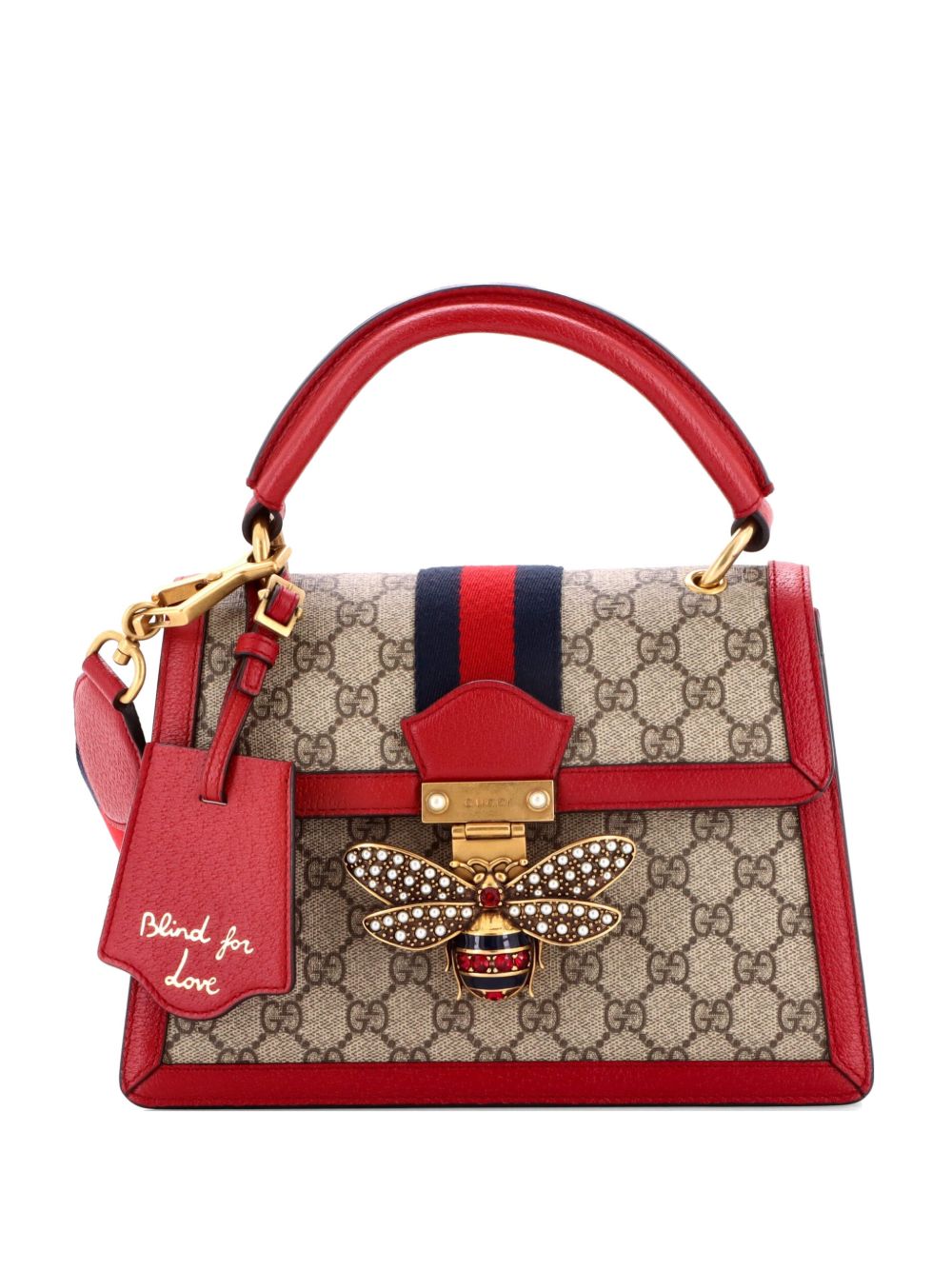 Queen Margaret Top Handle Bag GG Coated Canvas with Leather Small satchel