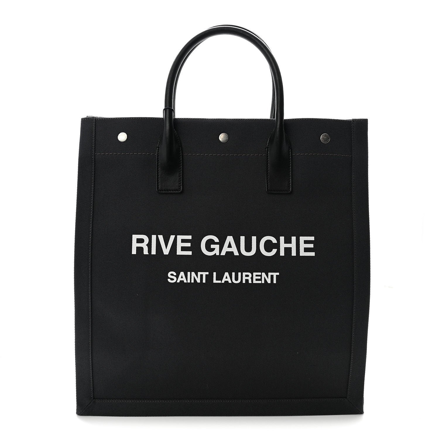 Saint Laurent Linen Calfskin Rive Gauche North South Tote Grey