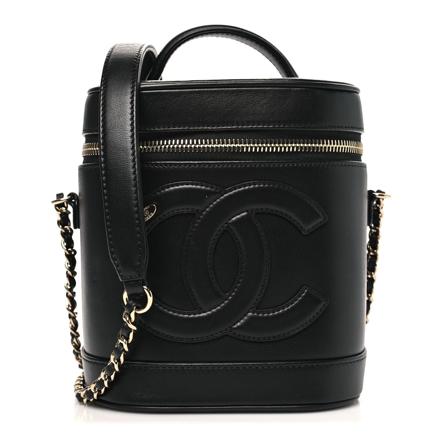 Chanel Lambskin Timeless Vanity Cosmetic Case Black