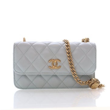 Lambskin Camellia Crush Clutch With Chain Mini