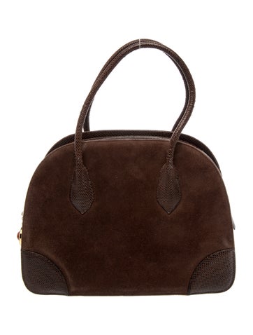 Judith Leiber Suede Top Handle Bag
