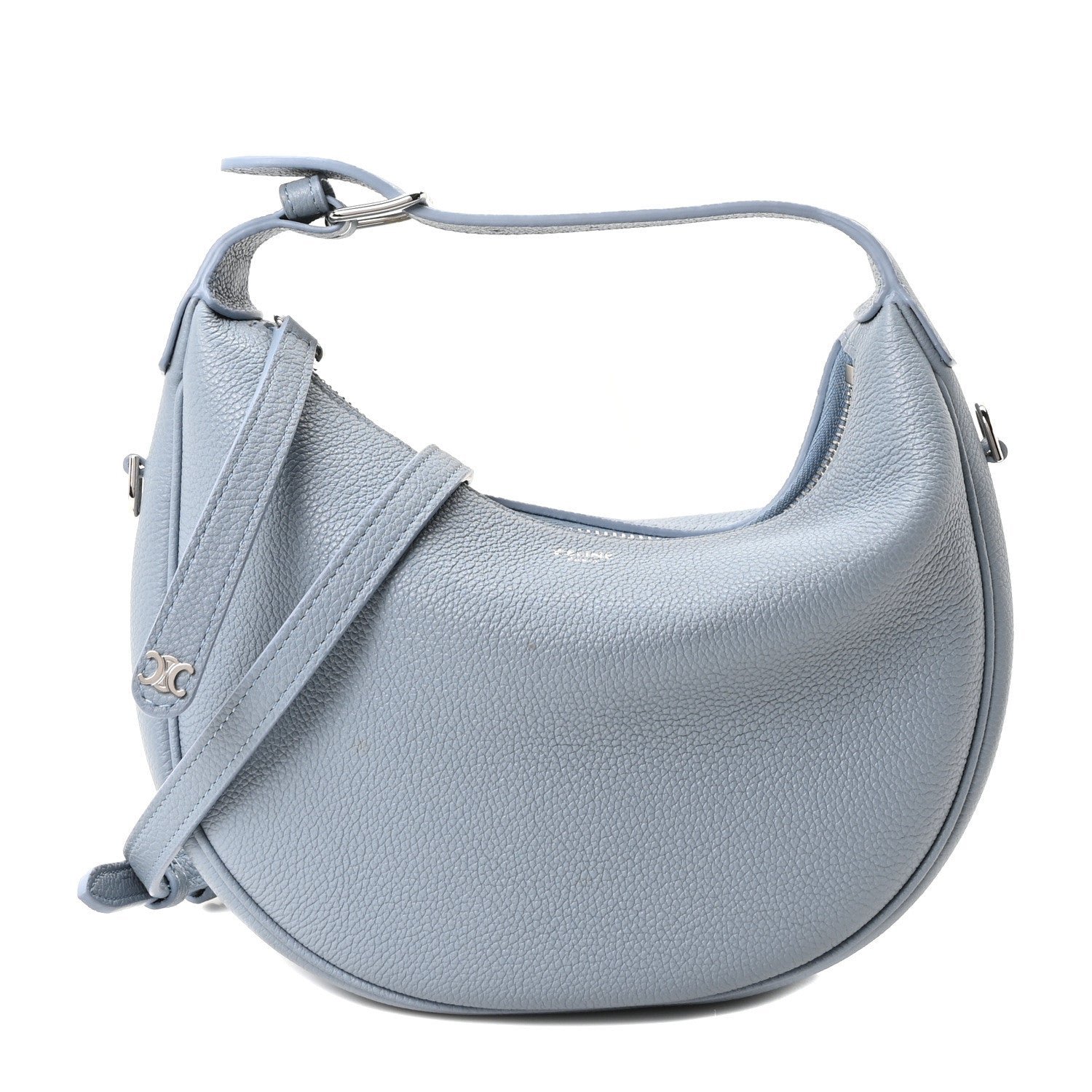Celine Supple Grained Calfskin Teen Lulu Shoulder Bag Light Denim
