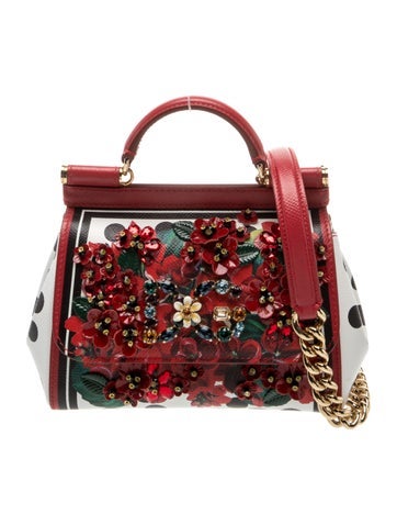 Leather Polka Dot Geranium Sicily Bag Mini