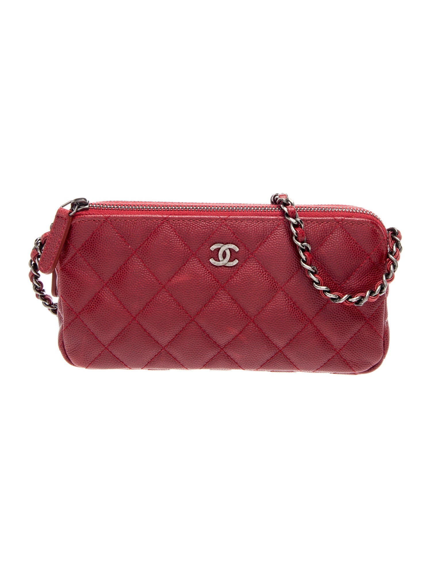 Double Zip Clutch w/ Chain