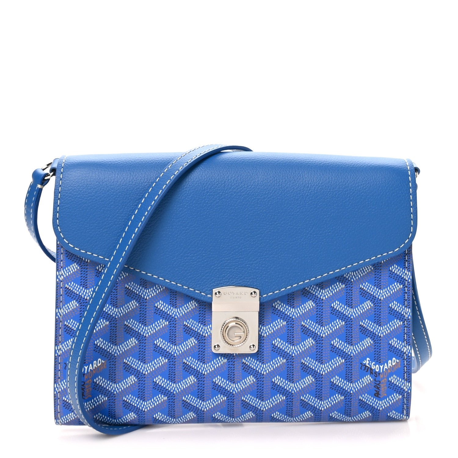 Goyard Goyardine Calfskin Chypre Wallet Pouch Sky Blue