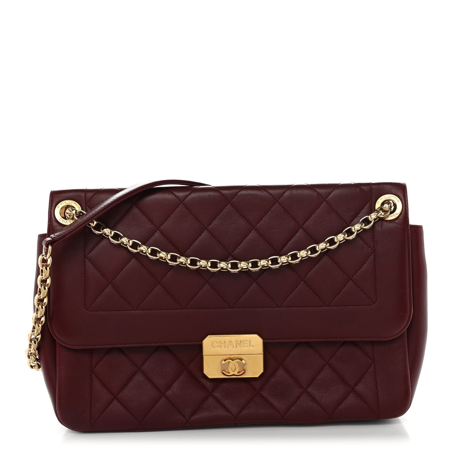 Chanel Lambskin Quilted Large Chic With Me Flap Rouge Fonce